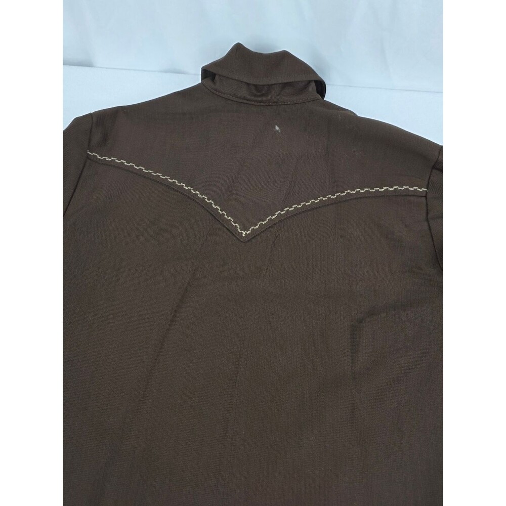 Tregus Westwear Men's Brown Western Snap Front Shirt Size 42 Vintage 3568 - Picture 9 of 13